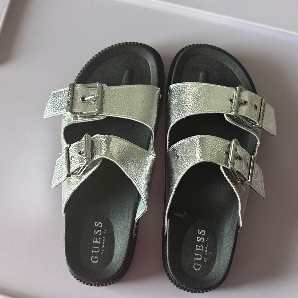 Guess Metallic Silver Women's Sandals